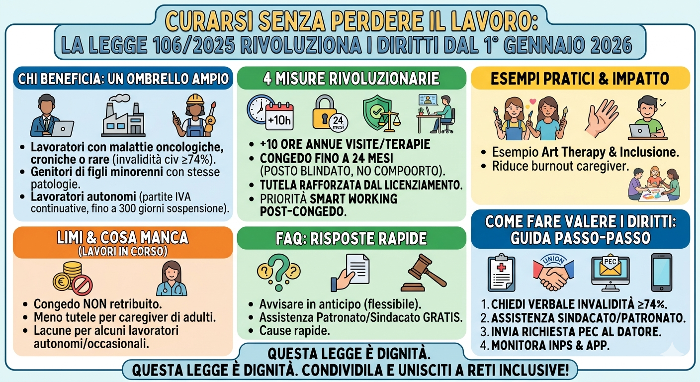 LEGGE 106 conciliazione lavoro malattia
